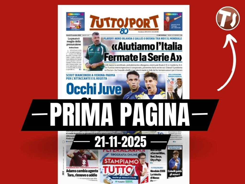Prima pagina Tuttosport, NBA Europe: "Con noi Milan, Real, Barcellona, City e PSG"