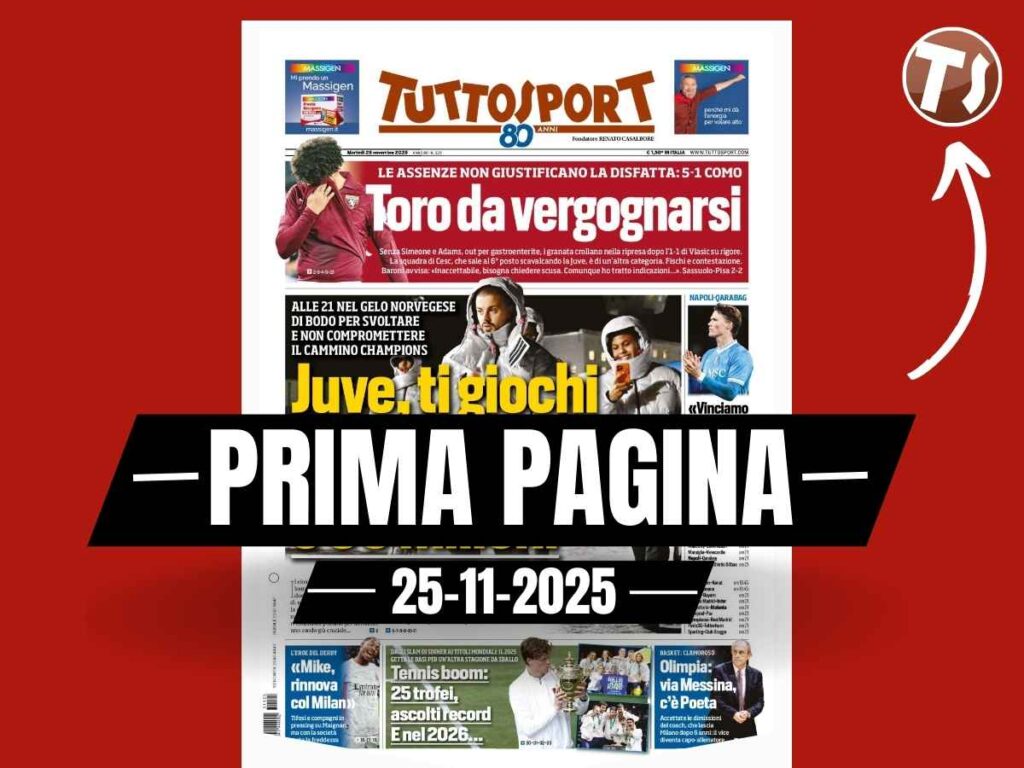 Prima pagina Tuttosport: "'Mike, rinnova con il Milan': tifosi e compagni in pressing su Maignan"
