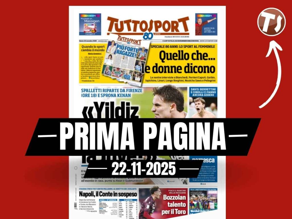 Prima pagina Tuttosport: tra Coppa Davis e il ritorno della Serie A