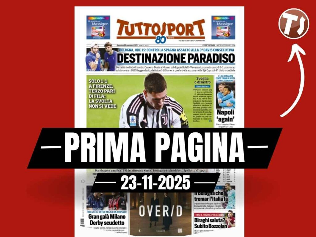 Prima pagina Tuttosport: "Gran galà Milano. Derby scudetto"