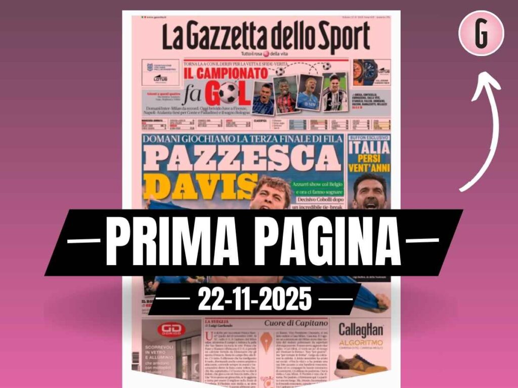 Prima pagina Gazzetta dello Sport: "Domani Inter-Milan da record"