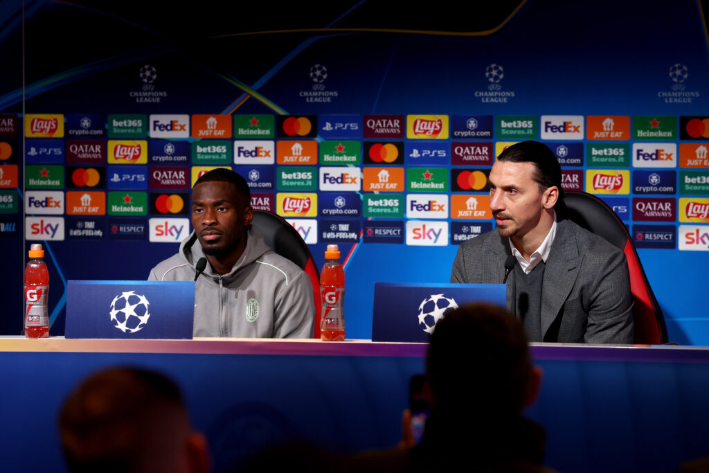 AC Milan Training And Press Conference - UEFA Champions League 2024/25 League Knockout Play-off Second Leg