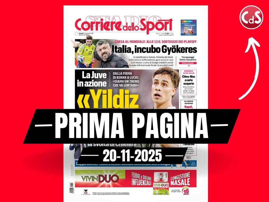 Prima pagina Corriere dello Sport: "Domenica Inter-Milan: Chivu e Allegri a carte scoperte"