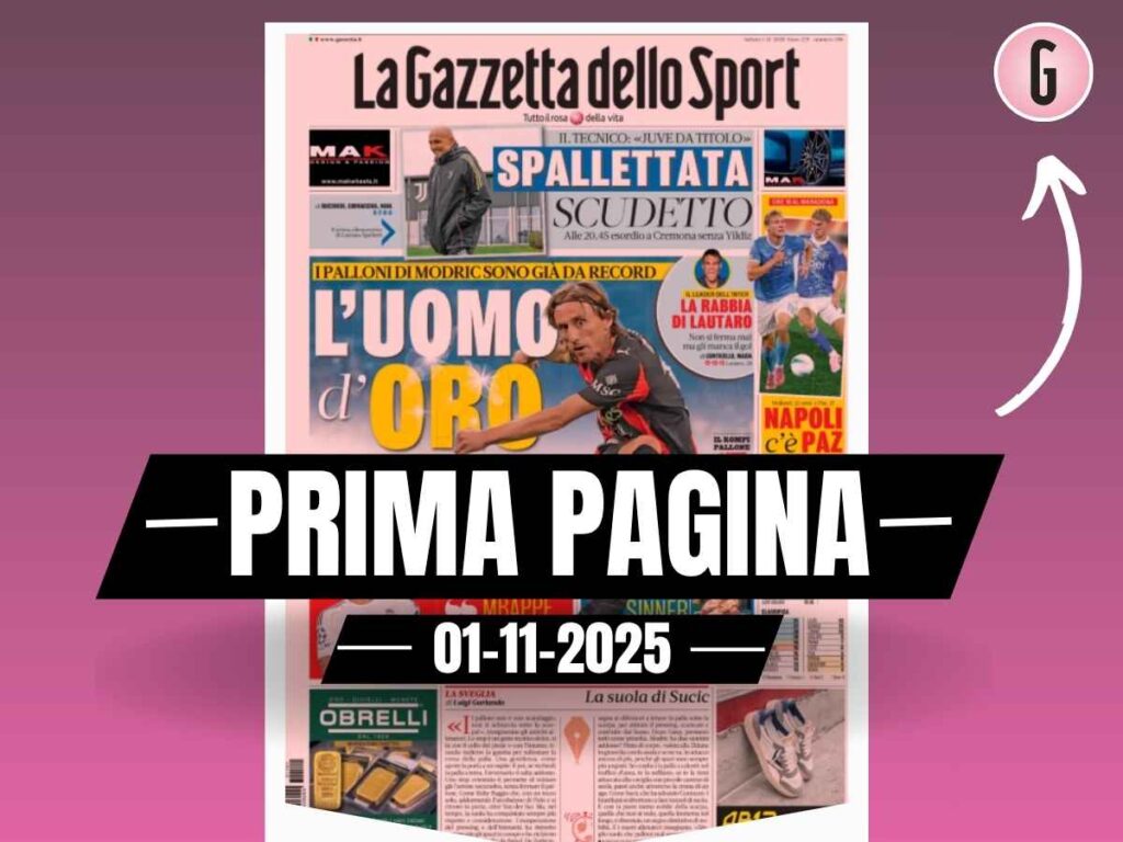 Prima pagina Gazzetta dello Sport: "Milan i palloni di Modric sono già record"
