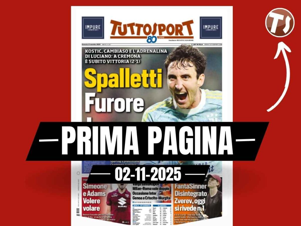 Prima pagina Tuttosport: "Milan-Roma partita che vale doppio"