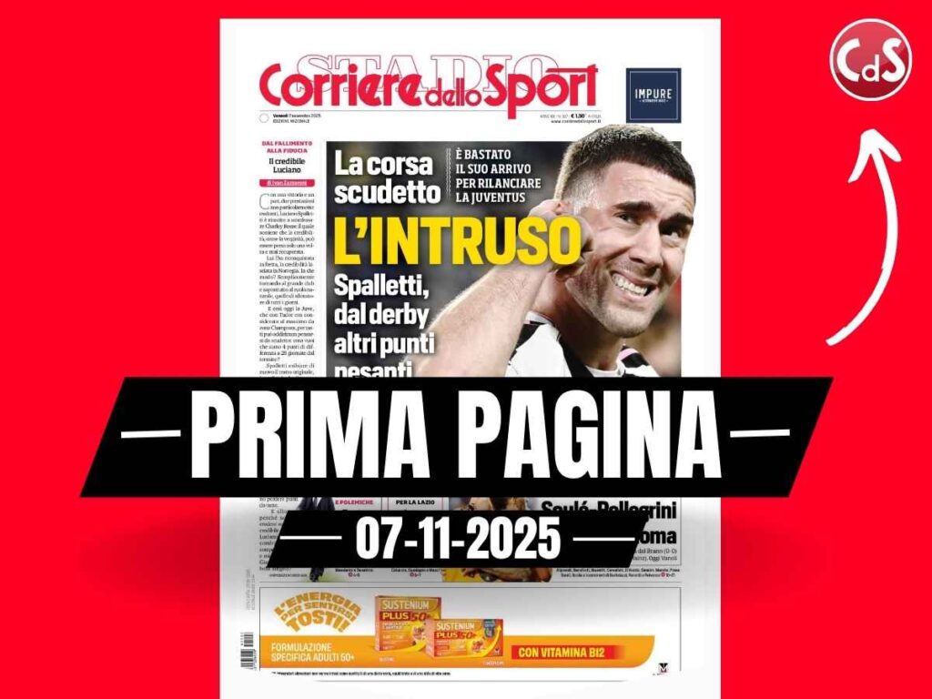 Prima pagina Corriere dello Sport: "Juventus, l'intruso nella corsa Scudetto con l'arrivo di Spalletti"