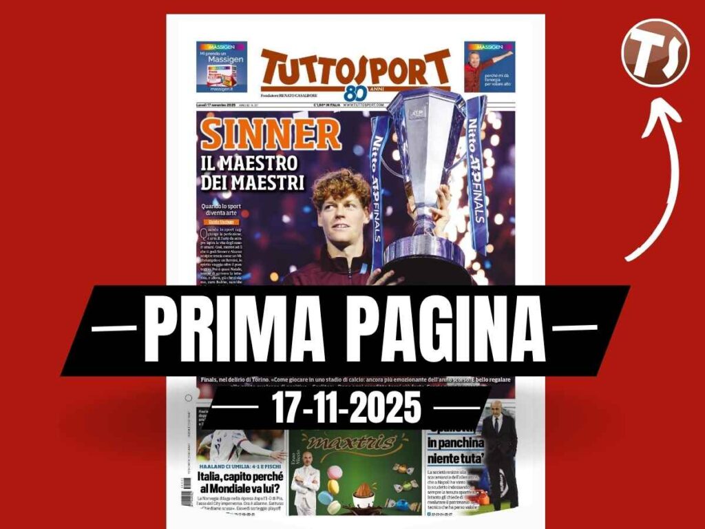 Prima pagina Tuttosport: "Haaland ci umilia. Italia, capito perché al Mondiale va lui?"