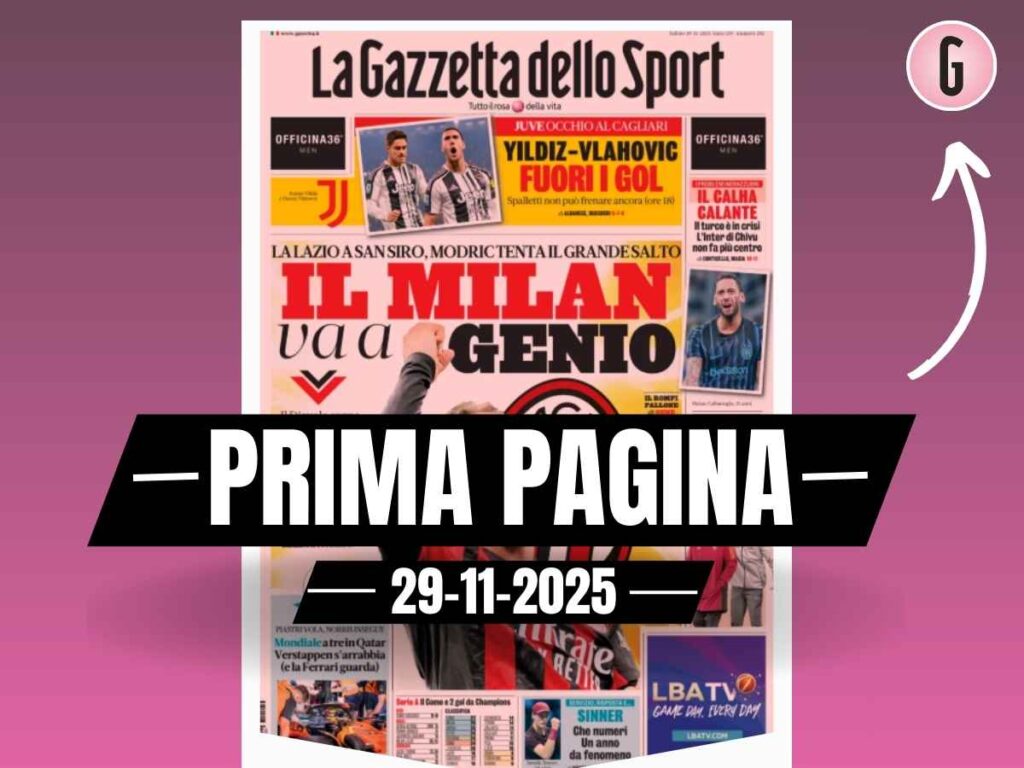 Prima pagina Gazzetta dello Sport: "Il Milan va a genio"
