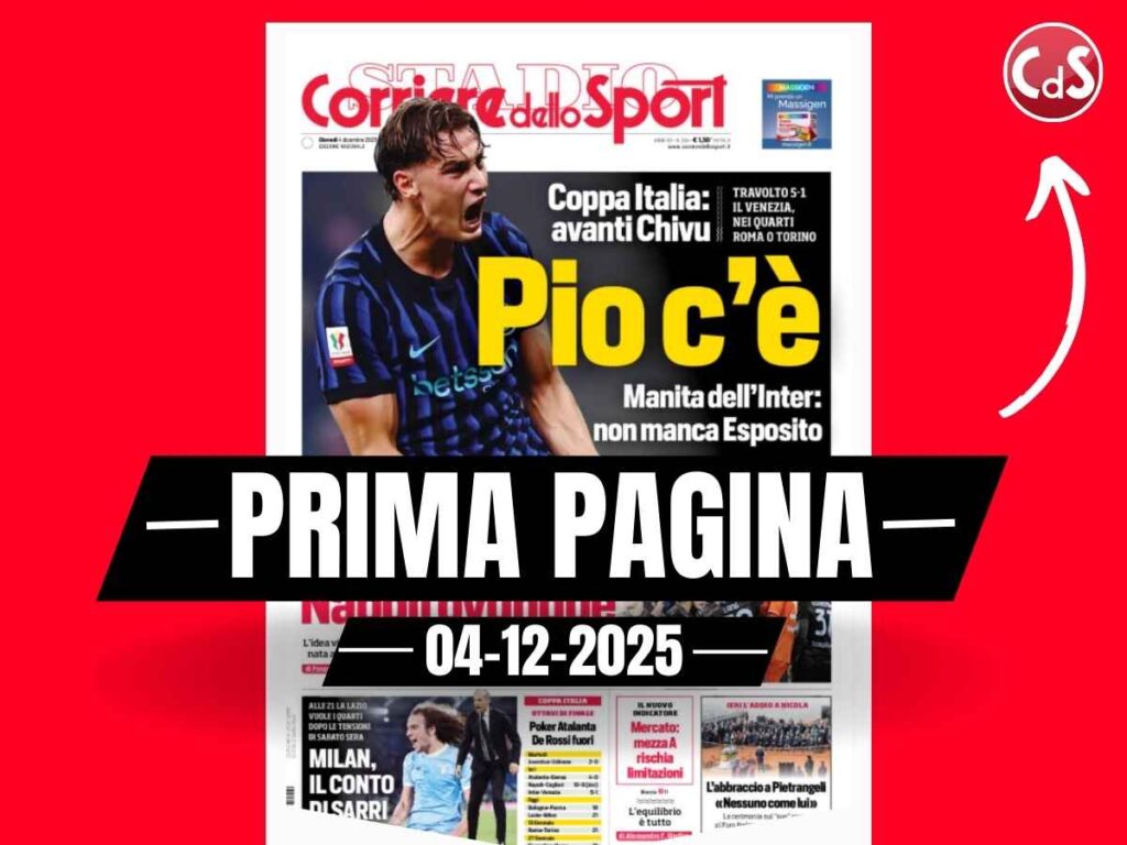 Prima pagina Corriere dello Sport: "Milan, il conto di Sarri"