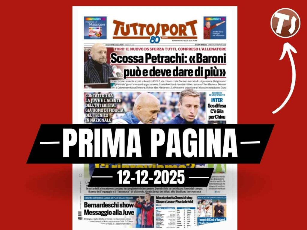 Prima pagina Tuttosport: tra Serie A e calciomercato