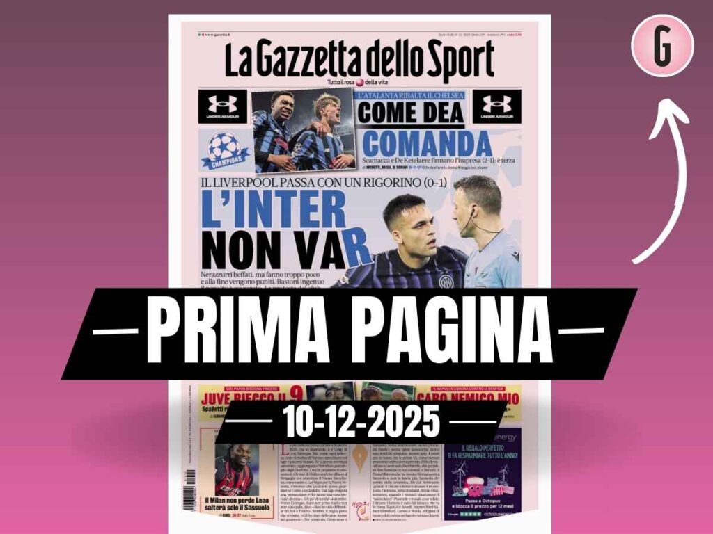 Prima pagina Gazzetta dello Sport: "Il Milan non perde Leao: salterà solo il Sassuolo"
