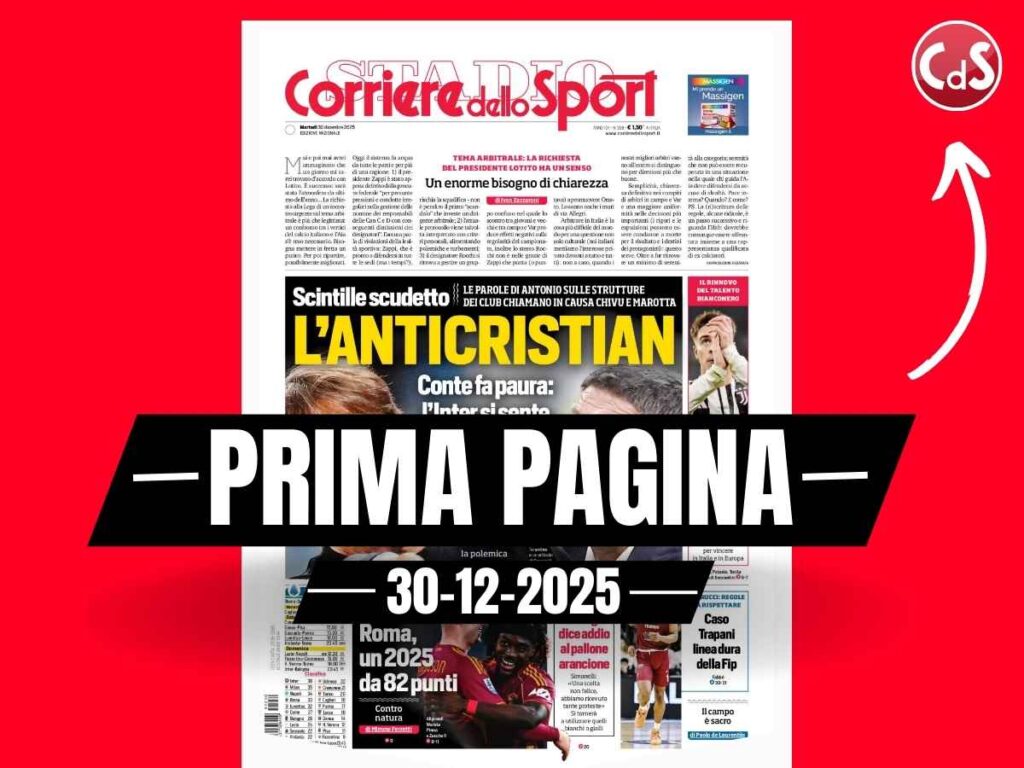 Prima pagina Corriere dello Sport: "Scintille Scudetto: Conte fa paura, l'Inter si sente sotto pressione"