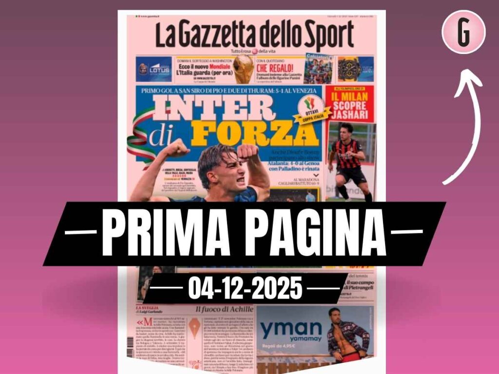 Prima pagina Gazzetta dello Sport: "Il Milan scopre Jashari"