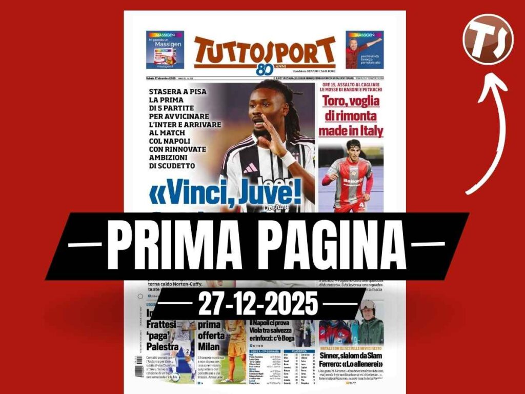 Prima pagina Tuttosport: "Il nodo Maignan: Souza, prima offerta del Milan. Ansia Leao"