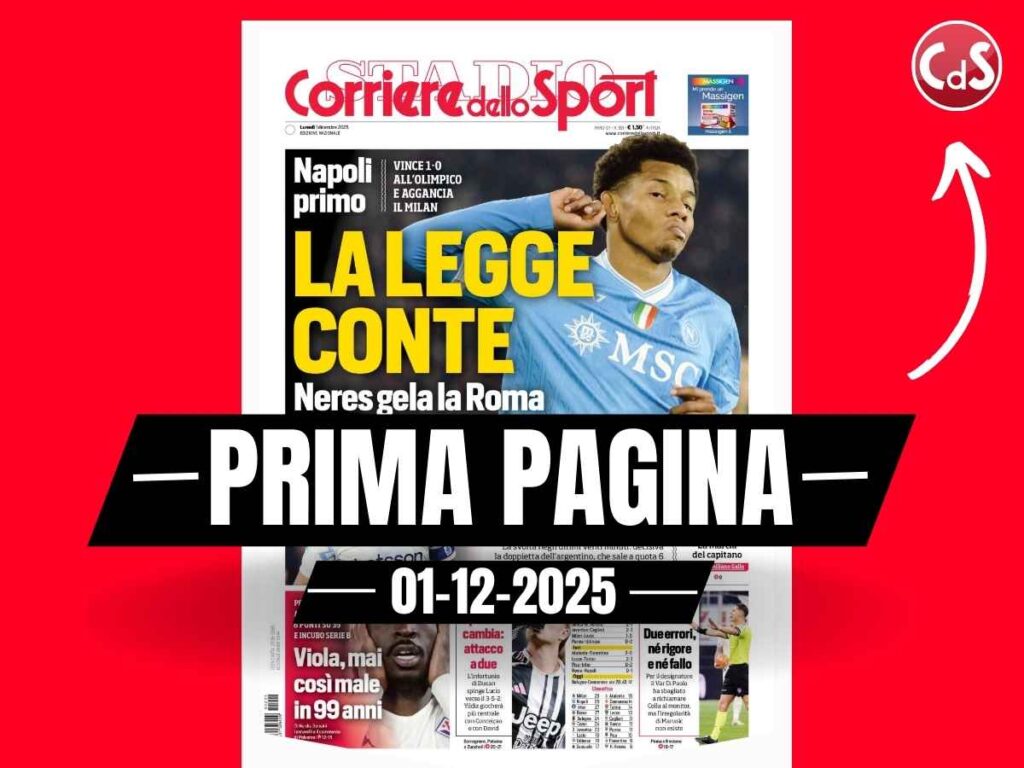 Prima pagina Corriere dello Sport: "Il caso Milan-Lazio, Rocchi: 'Due errori, né rigore né fallo'"