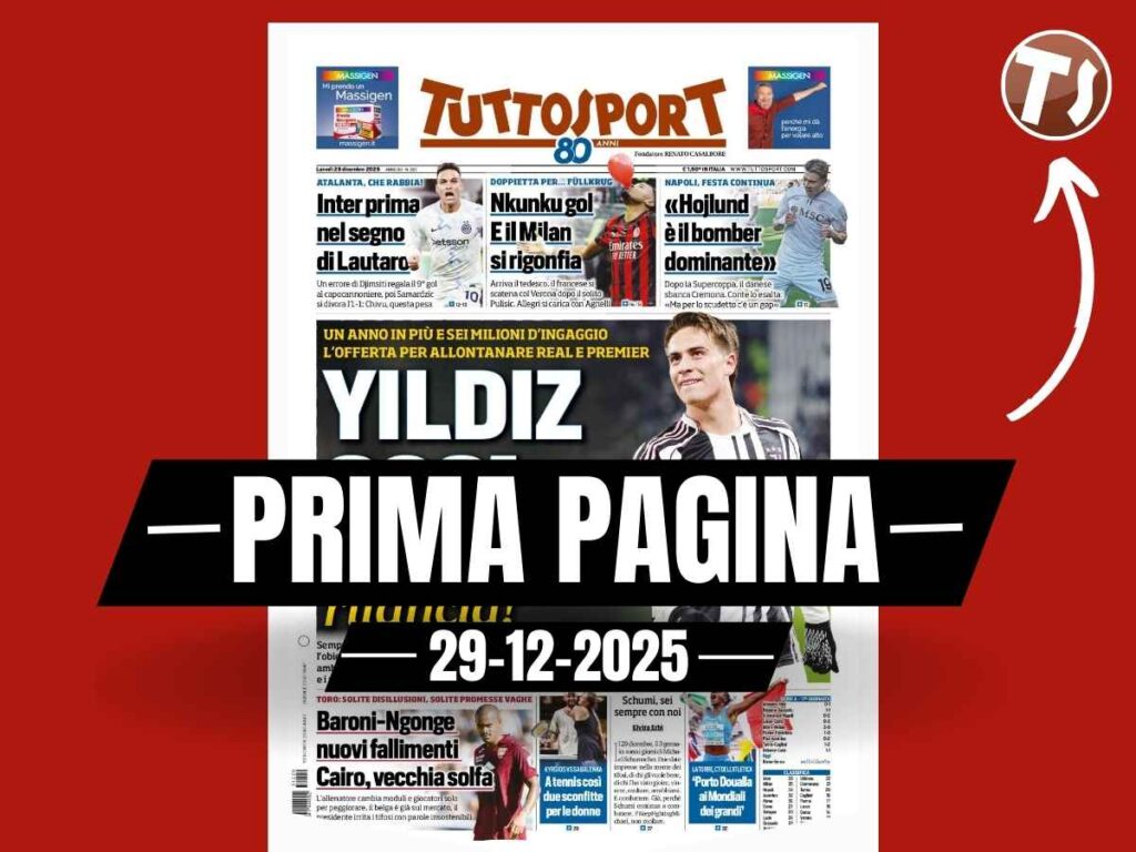Prima pagina Tuttosport: "Nkunku gol e il Milan si rigonfia: doppietta per ... Füllkrug"