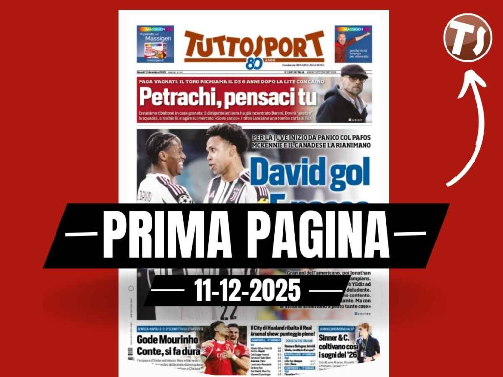 Prima pagina Tuttosport: Europa dolce-amara per le italiane