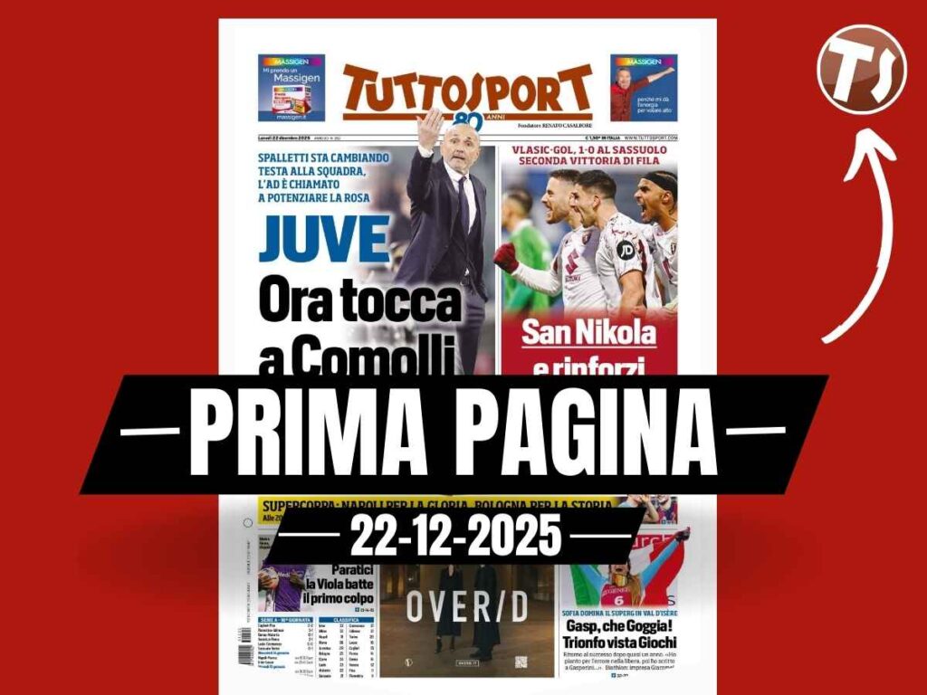Prima pagina Tuttosport: "Juventus, ora tocca a Comolli: l'AD deve rinforzare la rosa"