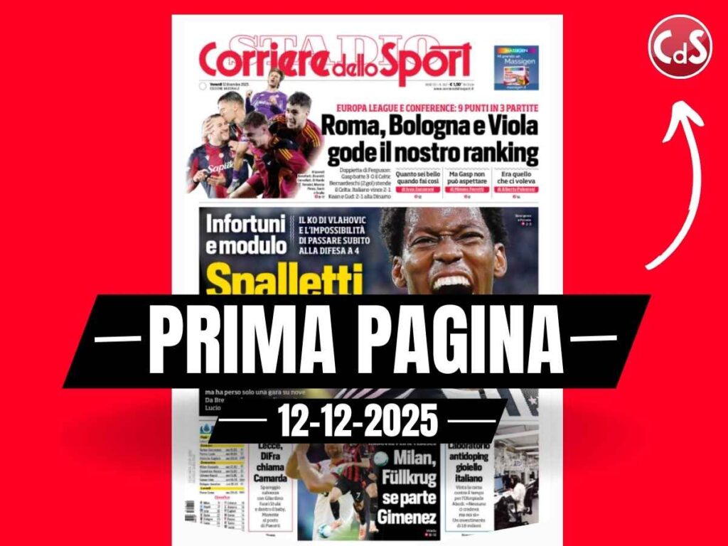Prima pagina Corriere dello Sport: "Milan, Fullkrug se parte Gimenez"