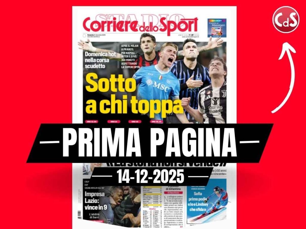 Prima pagina Corriere dello Sport: "Lotta scudetto, apre il Milan"