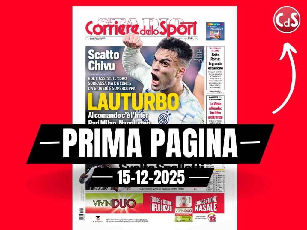 Prima pagina Corriere dello Sport: "Pari Milan: Laurienté gela Allegri, rimonta Sassuolo"