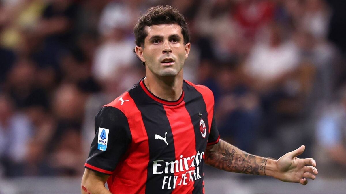 Christian Pulisic, attaccante AC Milan, qui durante Milan-Cagliari 1-2 della Serie A 2025-2026