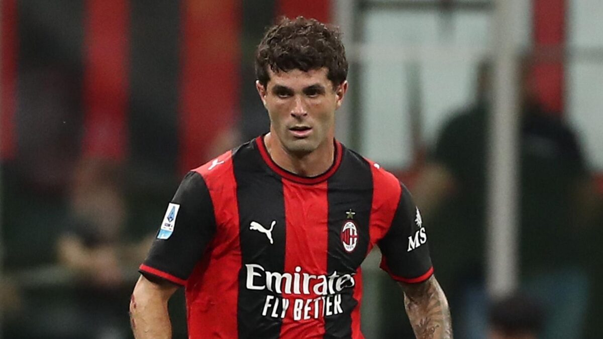Christian Pulisic, attaccante AC Milan, potrebbe andare via nel calciomercato estivo 2026