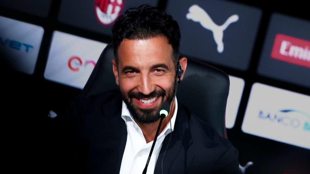 Rúben Amorim, nuovo allenatore AC Milan, a 'Casa Milan' durante la conferenza stampa della sua presentazione