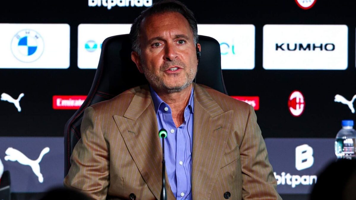 Gerry Cardinale, managing partner fondo RedBird e proprietario AC Milan, qui durante la conferenza stampa di presentazione del nuovo allenatore dei rossoneri, Rúben Amorim