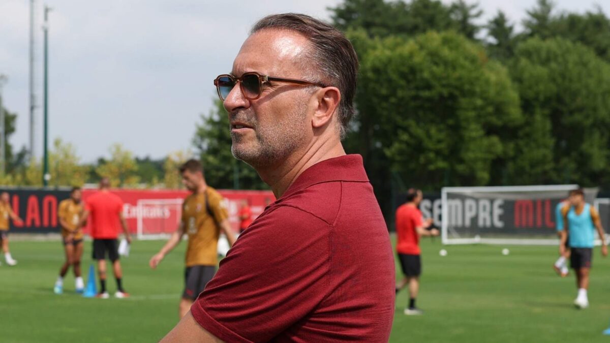 Gerry Cardinale, managing partner fondo RedBird e proprietario AC Milan, qui durante una seduta di allenamento a Milanello con i rossoneri