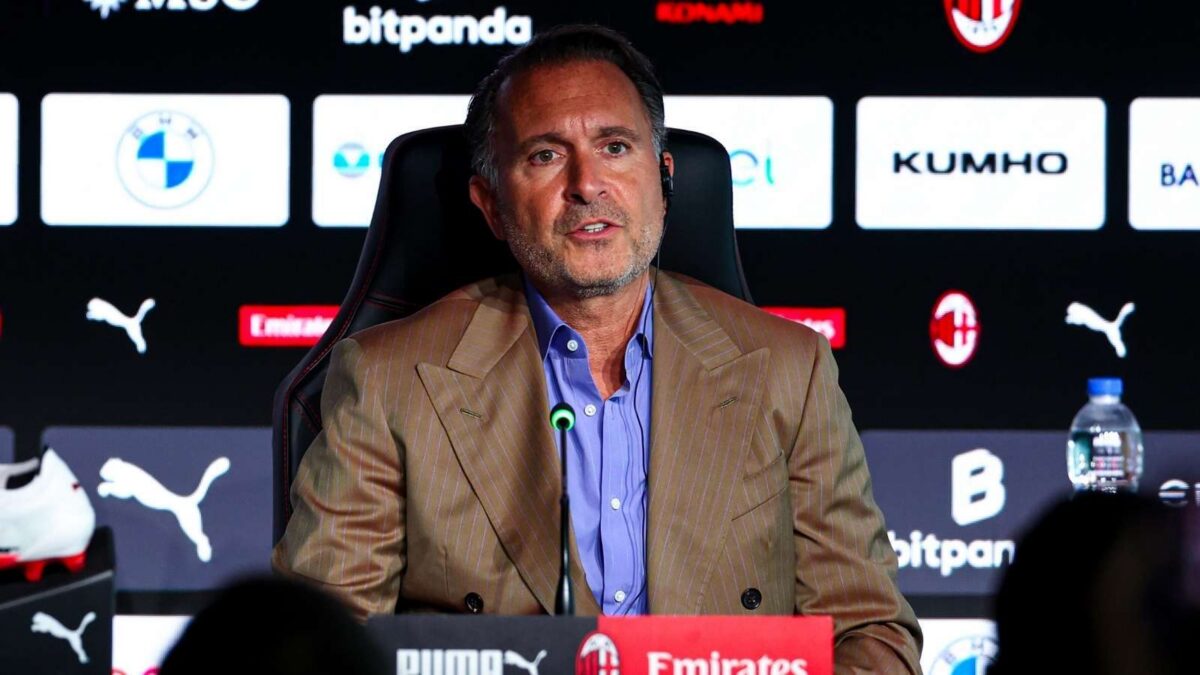 Gerry Cardinale, managing partner fondo RedBird e proprietario AC Milan, qui durante la conferenza stampa di presentazione del nuovo allenatore Rúben Amorim a 'Casa Milan'