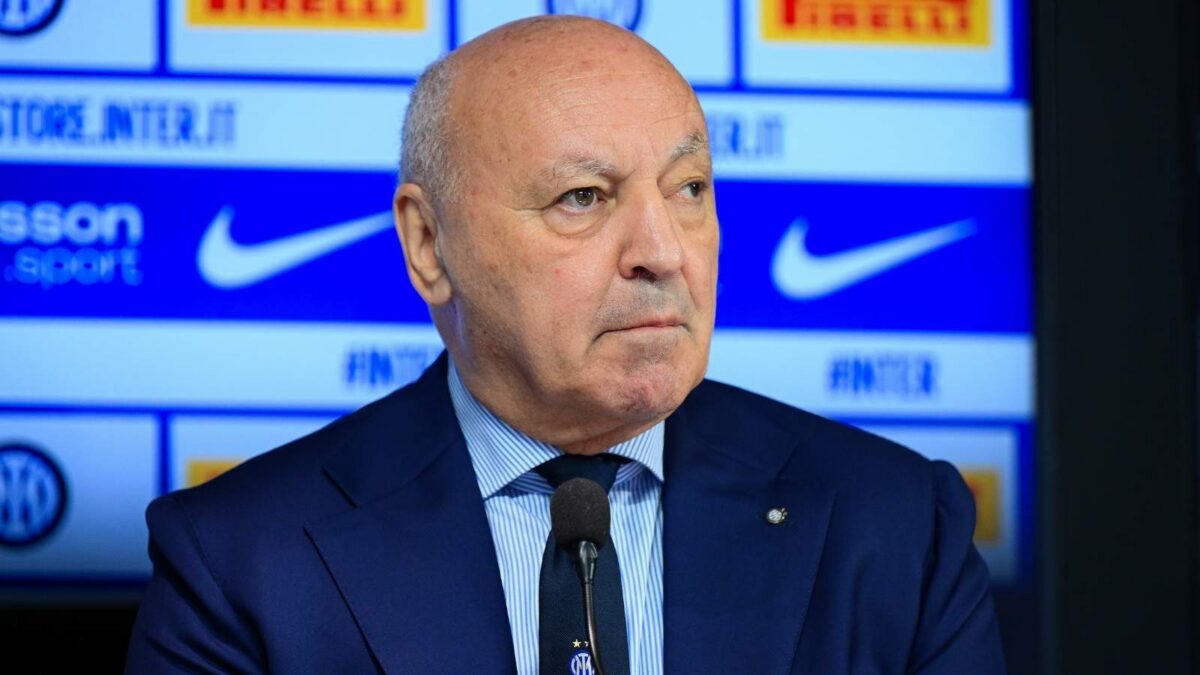 Giuseppe Marotta in conferenza stampa Inter