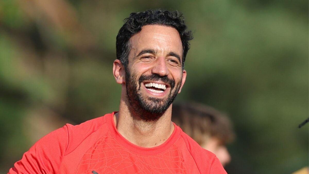 Rúben Amorim, allenatore AC Milan, qui durante una seduta di allenamento con i rossoneri a Milanello