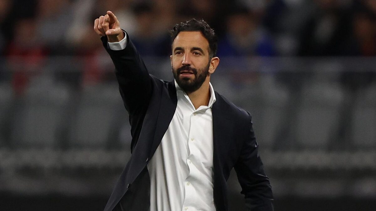 Rúben Amorim, allenatore AC Milan, qui durante il derby amichevole contro l'Inter a Perth (Western Australia)