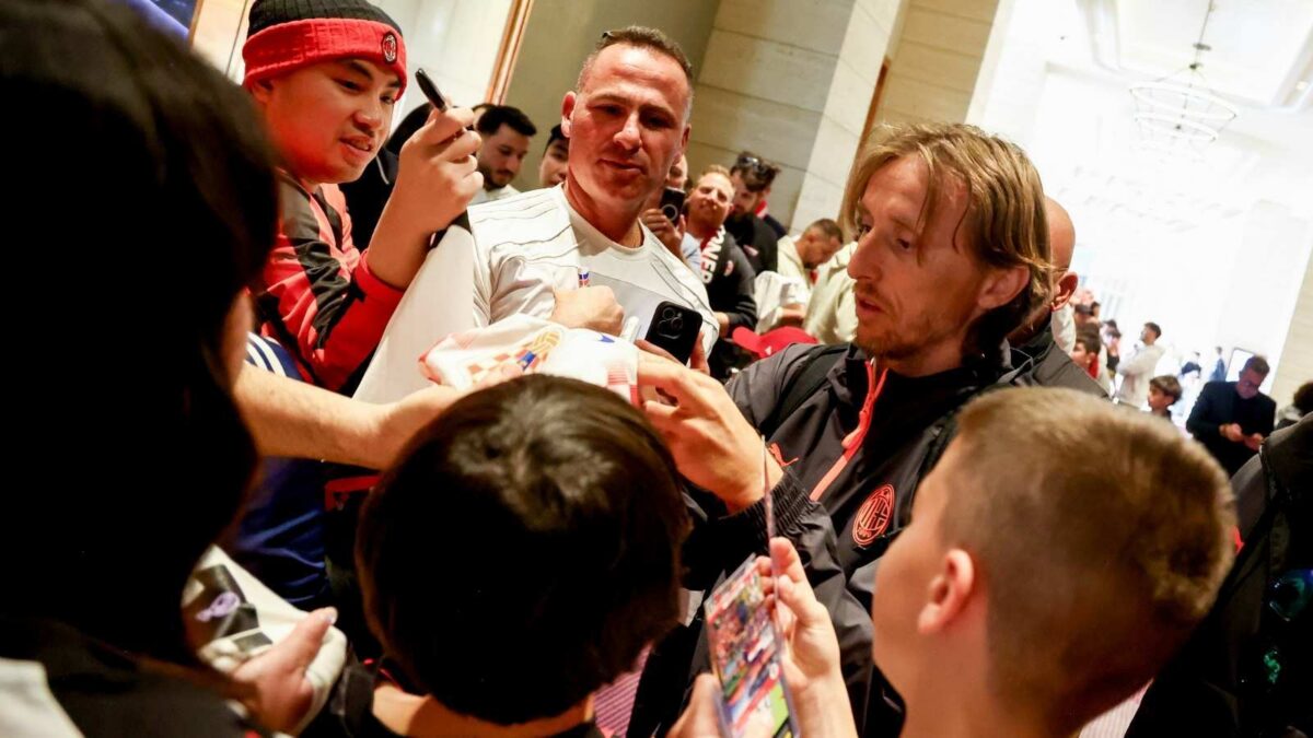 Luka Modrić, centrocampista AC Milan, è arrivato ieri in ritiro a Perth (Western Australia)