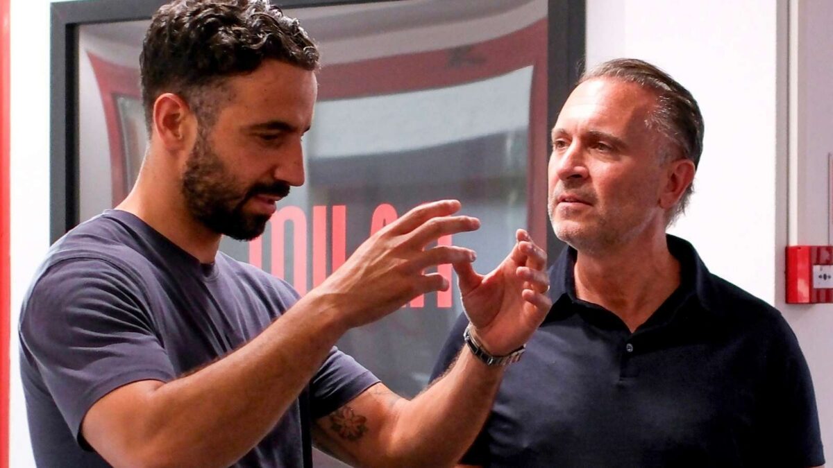Rúben Amorim, allenatore AC Milan, qui a Milanello con il proprietario Gerry Cardinale