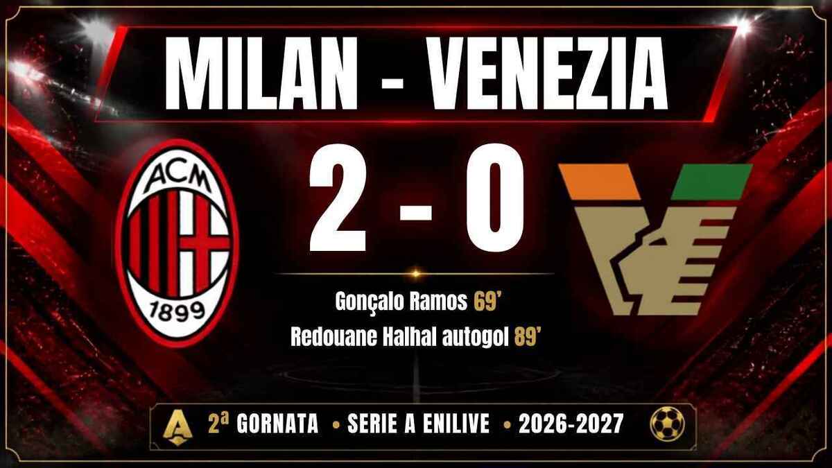 Il tabellino di Milan-Venezia 2-0 (Serie A 2026-2027)