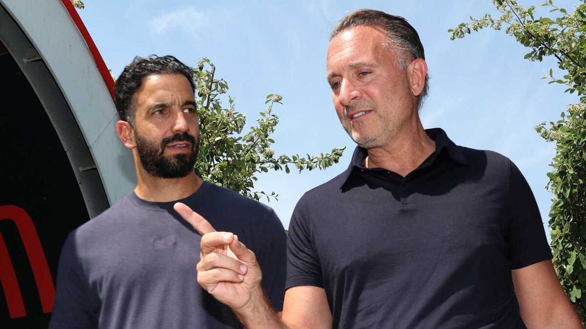 Rúben Amorim (allenatore AC Milan) con il proprietario Gerry Cardinale a Milanello