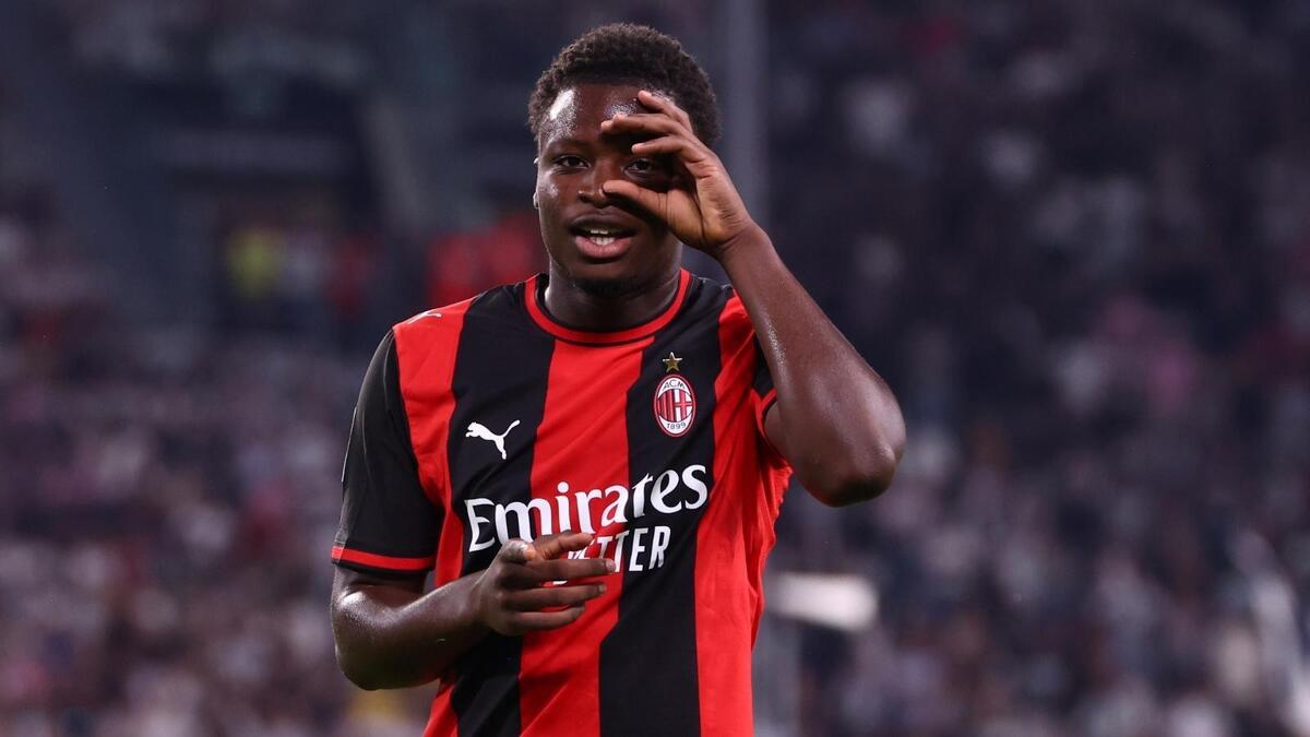 Alphadjo Cisse (centrocampista AC Milan) qui durante Juventus-Milan 1-1 (Serie A 2026-2027)