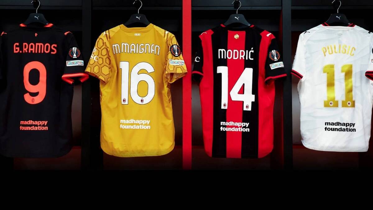 MadHappy Foundation comparirà sul retro delle maglie del Milan per l'Europa League 2026-2027