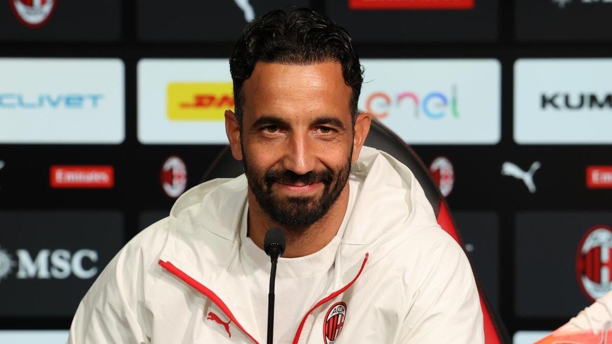 Rúben Amorim, allenatore AC Milan, qui durante una conferenza stampa con i rossoneri a Milanello | Milan News (Credits foto: Getty Images)