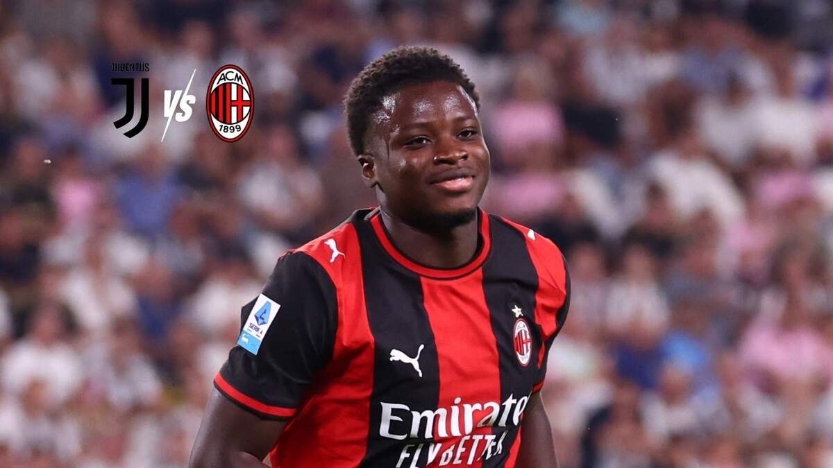 Alphadjo Cisse (attaccante AC Milan), qui durante Juventus-Milan 0-1 | Serie A News 2026/27 (Getty Images)