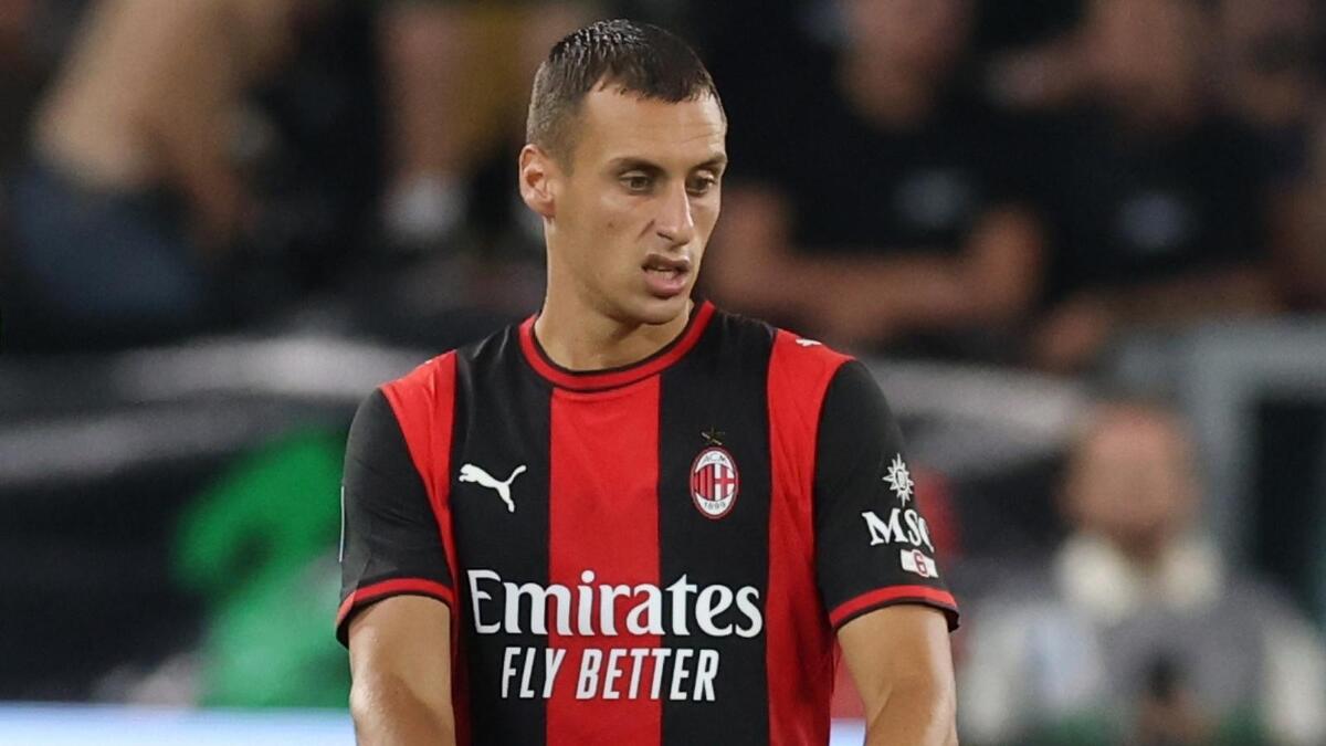 Filippo Terracciano (difensore AC Milan), qui durante Juventus-Milan 1-1 (Serie A 2026-2027)