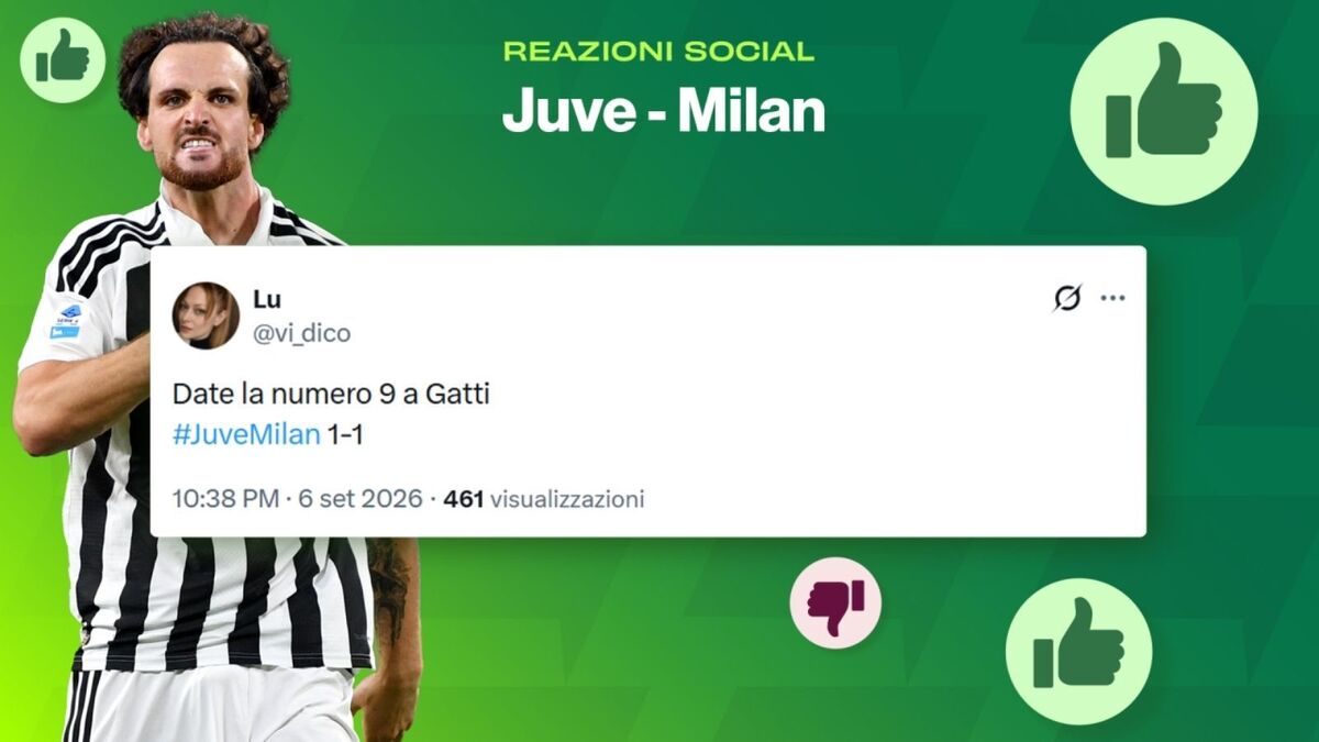 Juventus-Milan 1-1, le reazioni social della partita della 3^ giornata della Serie A 2026-2027