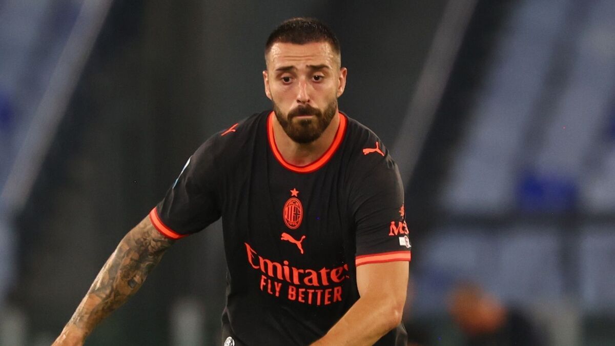Mario Gila (difensore AC Milan), qui durante Lazio-Milan 2-2 (Serie A 2026-2027)