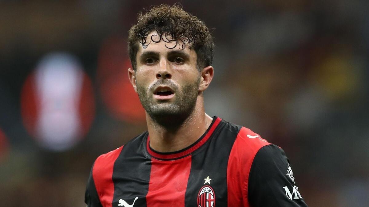 Christian Pulisic (attaccante AC Milan), qui durante Milan-Benfica 0-2 (Europa League 2026-2027)