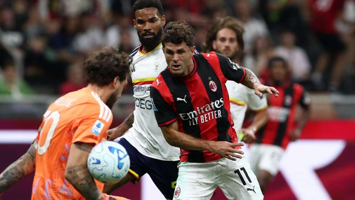 Il gol di Christian Pulisic (attaccante AC Milan) in Milan-Lecce 1-0 (Serie A 2026-2027)