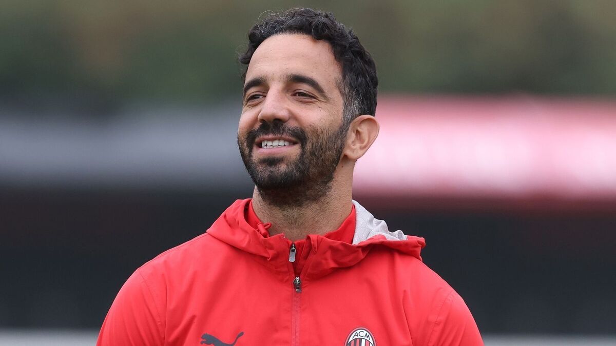 Rúben Amorim (allenatore AC Milan), qui durante una seduta di allenamento con i rossoneri a Milanello