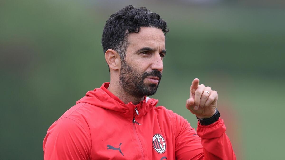 Rúben Amorim (allenatore AC Milan), qui durante una seduta di allenamento con i rossoneri a Milanello