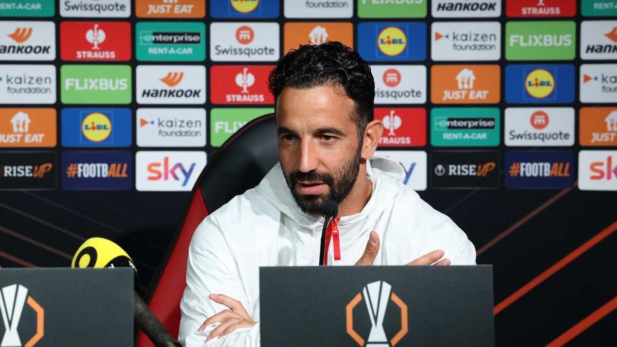 Rúben Amorim (allenatore AC Milan), qui durante una conferenza stampa di presentazione di una partita di Europa League